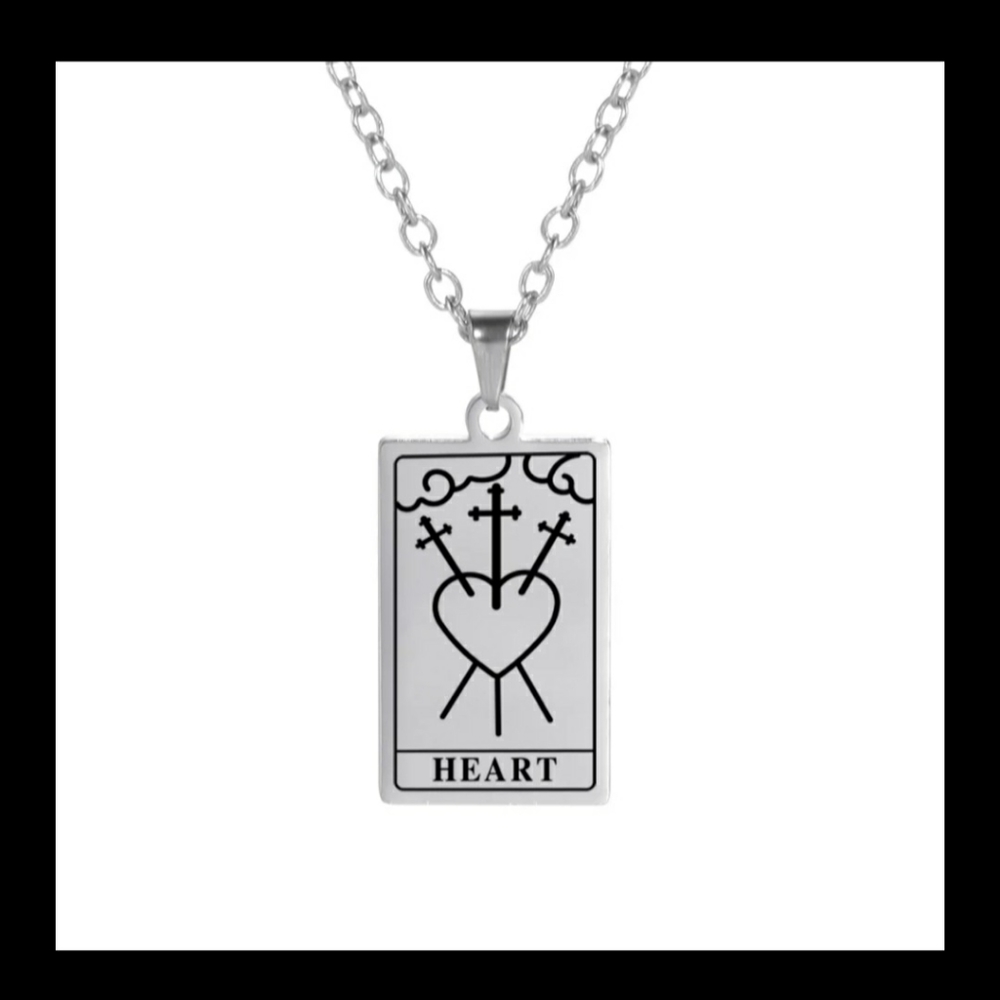 "HEART" Tarot Card Necklace